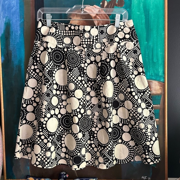 Jacob Black and Cream Circle Skater Skirt - Picture 2 of 16